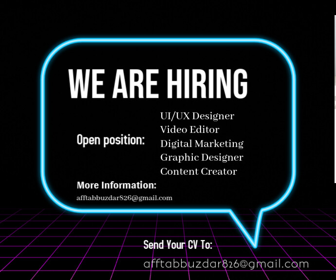 Black Neon We Are Hiring Job Opportunities  Medium Rectangle template