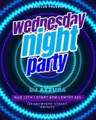Black Neon Wednesday Night Party Instagram Portrait template