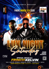Black Neon Weekend Lux Night Party A5 template