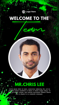 Black Neon Welcome Announcement Instagram Story template