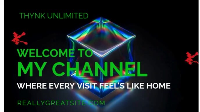 Black Neon Welcome To My Channel  Digital Display (16:9) template