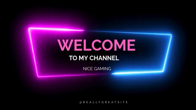 Black Neon Welcome To My Channel Digital Display (16:9) Templat ...