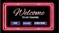 Black Neon Welcome To My Channel  Youtube Thumbnail template
