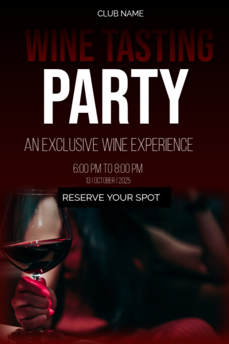 Plantilla de Black Neon Wine Tasting Party Poster | PosterMyWall