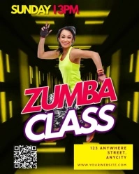 Black Neon Zumba Classes Instagram Portrait template