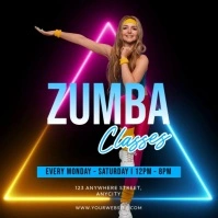 Black Neon Zumba Classes Pos Instagram template