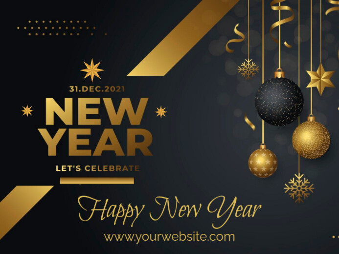 Black  New Year,happy New Year Yard Sign Znak podwórkowy template