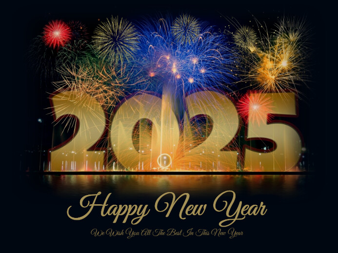 Black  New Year,happy New Year Yard Sign template