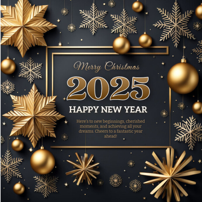 Black New Year 2025 Instagram Post template