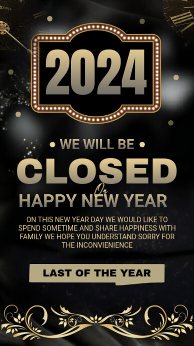 Black  New Year Closure Instagram Story template