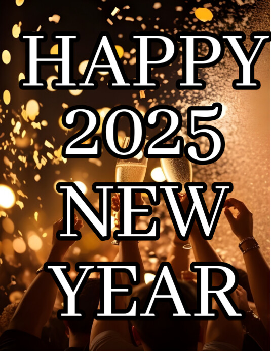 Black New Year Countdown Template, Countdown Template, Countdown Poster Template, Count Down Templat Flyer (US Letter)