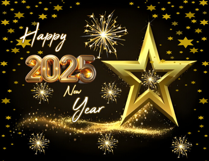 Black New Year Countdown Template, Countdown Template, Countdown Poster Template, Count Down Templat Flyer (US Letter)