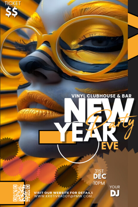 Black New Year Eve Party Poster Template | PosterMyWall
