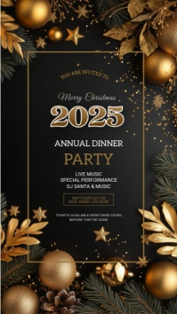 Black New Year Event Facebook Story template