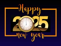 Black  New Year Happy New Year Yard Sign ป้ายสนาม template