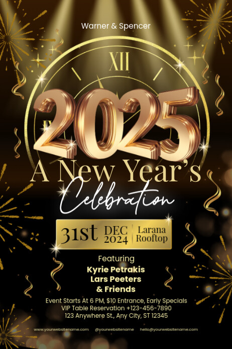 Black New Year Party Poster Template | PosterMyWall