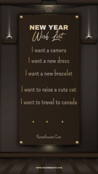 Black New Year Wish List Instagram Story template