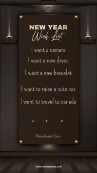 Black New Year Wish List Instagram Story template