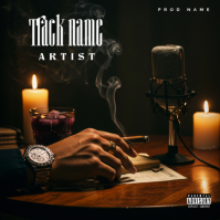 Black Cigar and Microphone Album Cover Ikhava ye-Albhamu Template