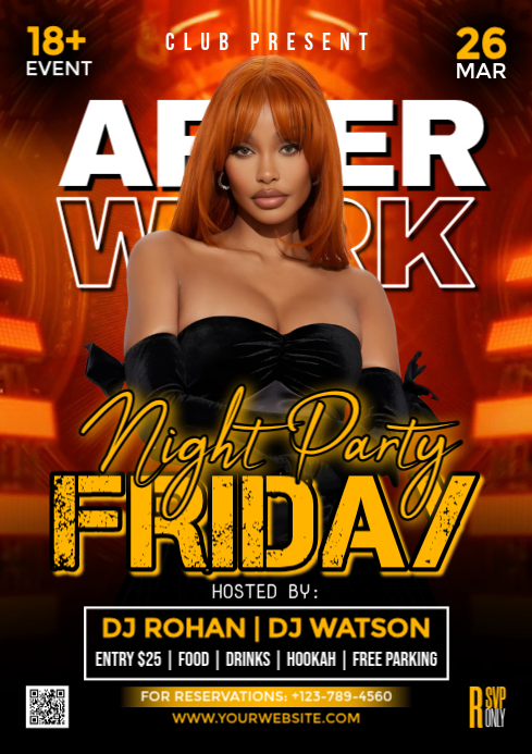 Black Night Party A4 Template | PosterMyWall