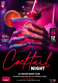 Black Nightclub Event A4 template