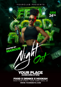 Black Nightclub Event A5 template