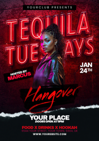 Black Nightclub Event A5 template