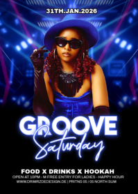 Black Nightclub Event A6 template