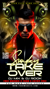 Black Nightclub Event Digitalt display Template