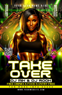 Black Nightclub Event Halv side bred Template