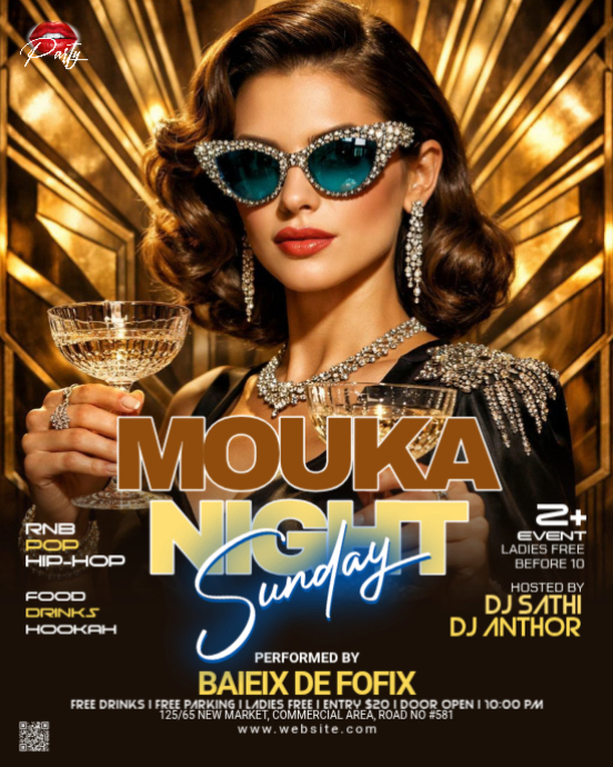 Black Nightclub Event Instagram Portrait Template | PosterMyWall