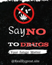 Black  No Say To Drugs  Instagram Portrait template