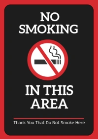 Black  No Smoking A3 template