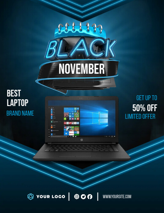Black November Best Laptop Template PosterMyWall