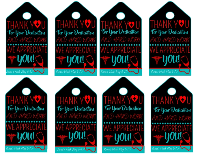 black-nurse-s-week-thank-you-gift-tags-template-postermywall for Free Printable Nurse Gift Tags Black Nurse's Week Thank You Gift Tags Template | PosterMyWall for Free Printable Nurse Gift Tags