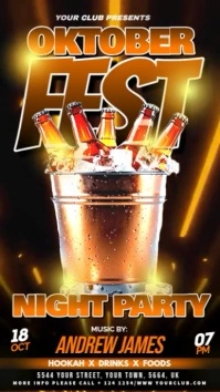 Black Oktober Fest Night Bar Party Video Flyer Instagram Story Instagram-verhaal template