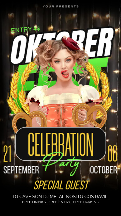 Black  Oktoberfest  Digital Display (9:16) template
