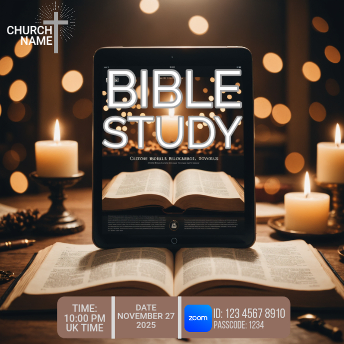 Black Online Bible Study Logo Template | PosterMyWall