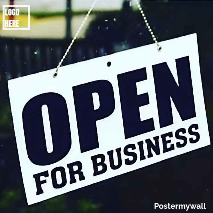 Copy of Black Open for Business Instagram Post | PosterMyWall
