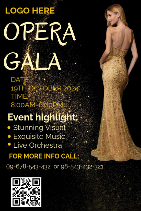 Example Poster For Opera Gala Copy of Black Opera Gala Poster | PosterMyWall