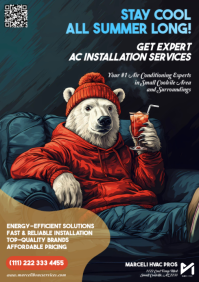 Professional HVAC Maintenance and Air Conditioning Repair Flyer A4 template