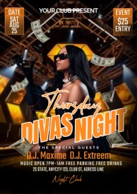 Black orange Maximalist Thursday Divas Night A1 template