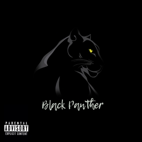 black panther cd music album cover template