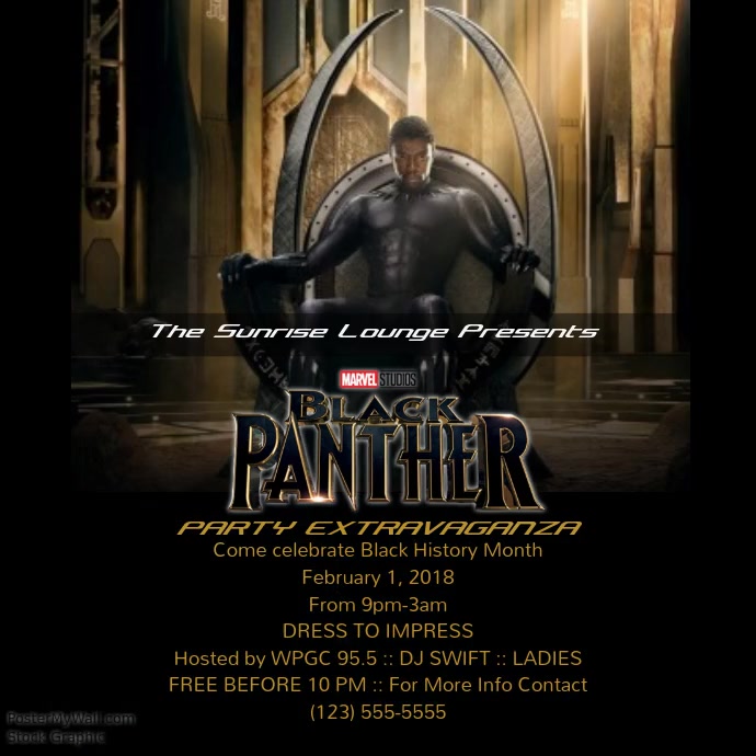 black panther party extravaganza template postermywall party flyers for black history celebration