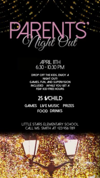Black Parents' Night Out Event Flyer Ad Animated Instagram Story template