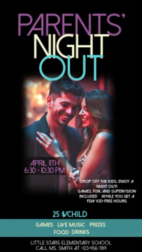 Black Parents' Night Out Flyer Ad Animated Instagram Story template
