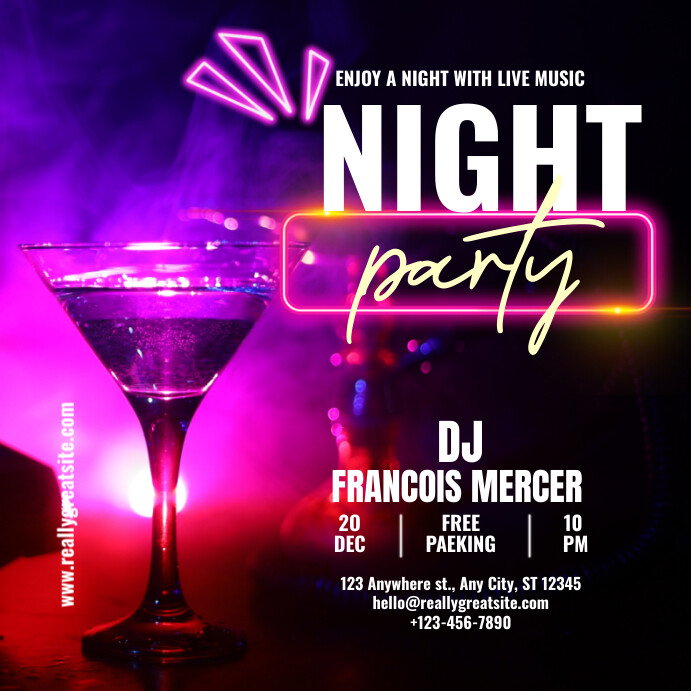 Plantilla de Black Party Night Instagram Post | PosterMyWall