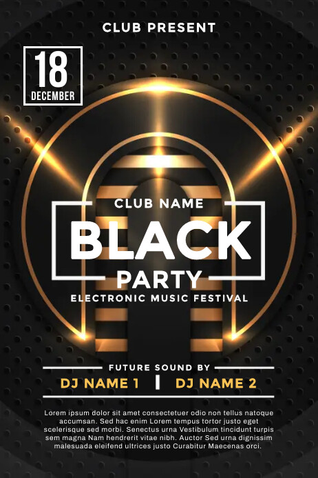Black party poster 1 template