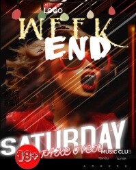 Black Party Poster Instagram Portrait template