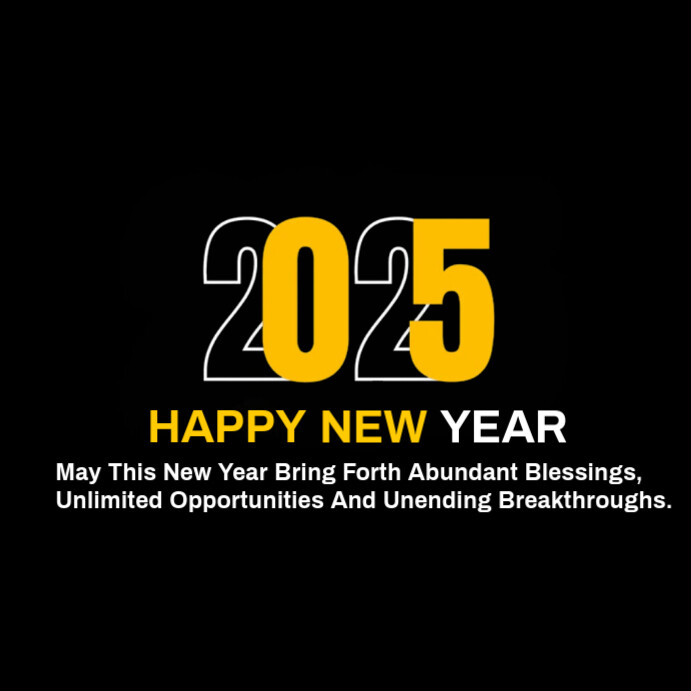 Black Pastel 2025 New Year Greetings Card Instagram Post Template ...